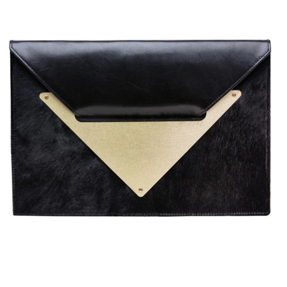Darren Hakim limited Edition Butter Black and Gold Clutch like new